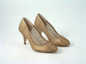 Glitz Shoes Diamante Round Toe Mid Heel Court Shoe Glitz Shoes